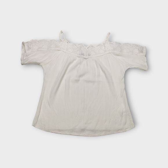 Women's Gypsies & Moondust Crocheted Off Should White Top Size Small - Picture 1 of 6
